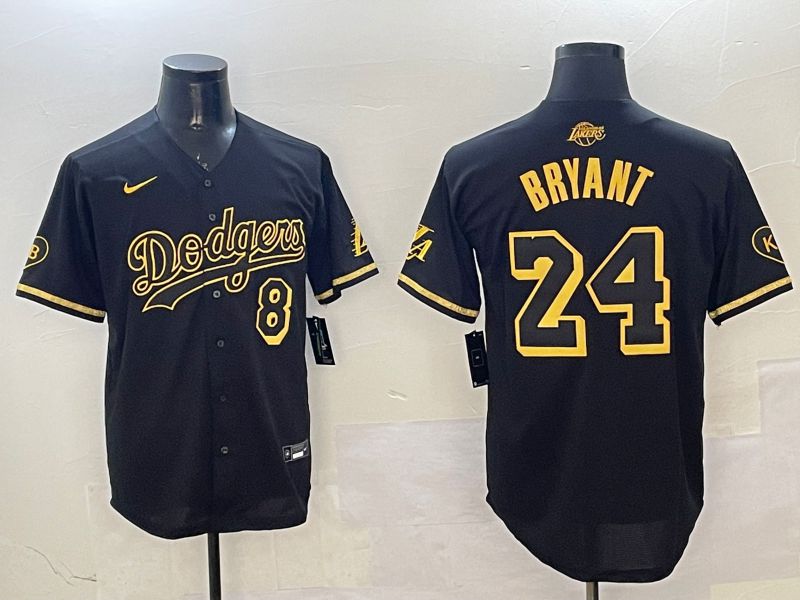 Men Los Angeles Dodgers #24 Bryant Black Gold Five generations Game 2025 Nike MLB Jersey style 5